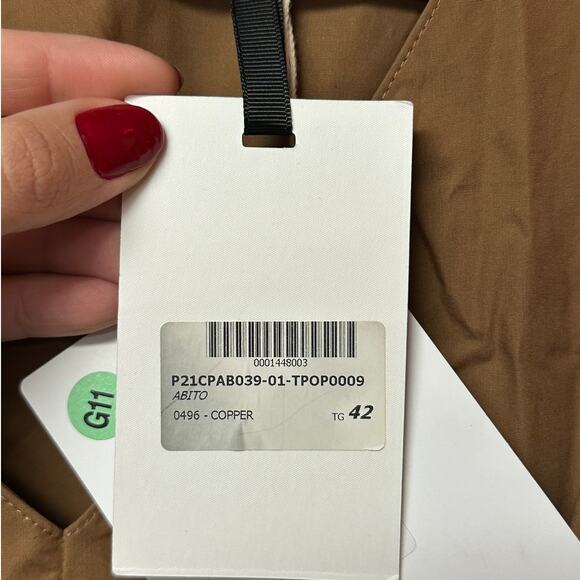 Simona Corsellini Tie Waist Short Dress Brown Size EU 42 / US 6 - Picture 7 of 12